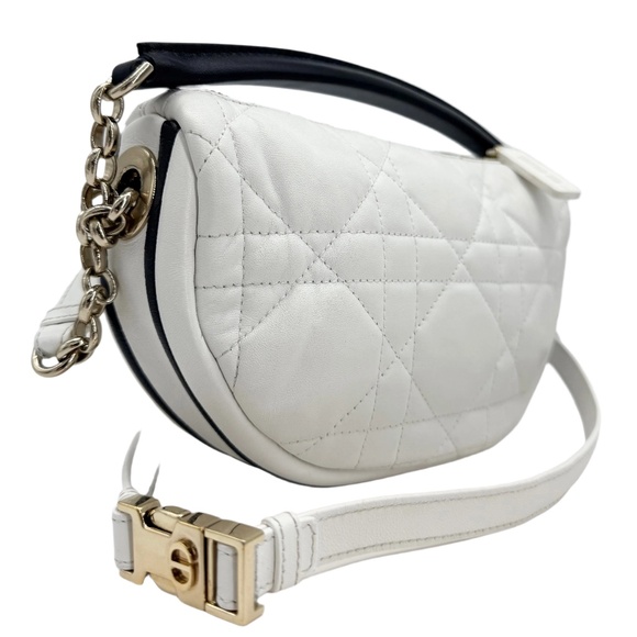 Christian Dior Lambskin Cannage Medium Dior Vibe Hobo Bag – White - Picture 1 of 7